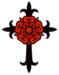 The symbol of the Rosicrucians--the rose cross.